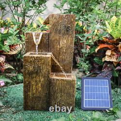 Fontaine à eau en polyresine solaire avec lumières LED, statues de jardin pour intérieur/extérieur