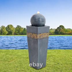 Fontaine à eau extérieure avec boule cascade de jardin alimentée par mains