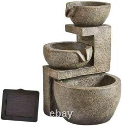 Fontaine à eau solaire pour jardin, décoration extérieure, grande cascade, bain d'oiseaux de 49 cm