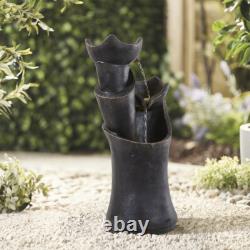 Fontaine à eau solaire pour jardin et patio, élément d'eau avec pompe à eau et lumière alimentée par énergie solaire Fontaine à eau solaire pour jardin et patio, élément d'eau avec pompe à eau et lumière alimentée par énergie solaire