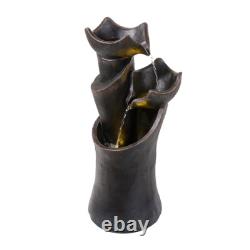 Fontaine à eau solaire pour jardin et patio, élément d'eau avec pompe à eau et lumière alimentée par énergie solaire Fontaine à eau solaire pour jardin et patio, élément d'eau avec pompe à eau et lumière alimentée par énergie solaire