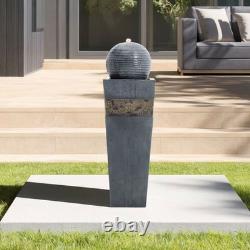 Fontaine à effet d'eau en cascade LED avec pompe alimentée par le réseau - Décoration de jardin en statue