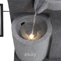 Fontaine à pots empilés de jardin extérieur de 72 cm avec cascade et LED