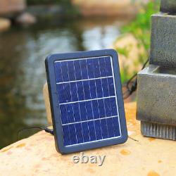 Fontaine à trois niveaux pour jardin extérieur avec éclairage LED solaire en cascade