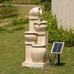 Fontaine d'eau LED à 4 niveaux Teamson Home avec design naturel de jardin en cascade
