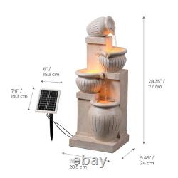 Fontaine d'eau LED à 4 niveaux Teamson Home avec design naturel de jardin en cascade
