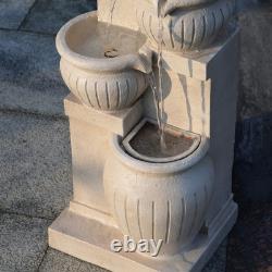 Fontaine d'eau LED à 4 niveaux Teamson Home avec design naturel de jardin en cascade