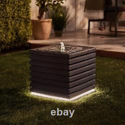 Fontaine d'eau LED de jardin extérieur VonHaus, meuble de décoration pour patio