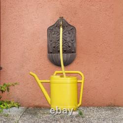 Fontaine d'eau antique ornementale murale de jardin terrasse vintage robinet marron