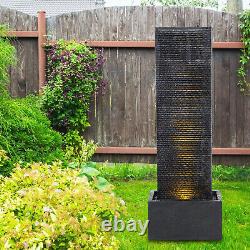 Fontaine d'eau de jardin avec éclairage LED électrique, statue extérieure et pompe de cascade