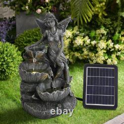 Fontaine d'eau en cascade à LED solaire pour extérieur, caractéristique de fontaine, Royaume-Uni