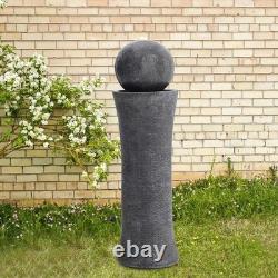 Fontaine d'eau extérieure avec boule de jardin, élément d'eau avec 6 lumières LED, état électrique Fontaine d'eau extérieure avec boule de jardin, élément d'eau avec 6 lumières LED, état électrique
