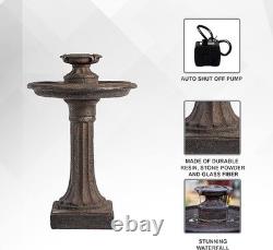 Fontaine d'eau extérieure pour oiseaux 28 Caractéristiques de cascade en résine pour jardin