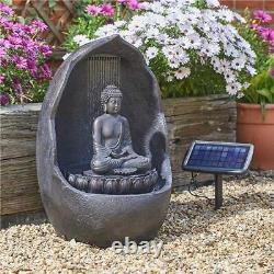 Fontaine d'eau hybride intelligent de jardin Buddha alimentée par l'énergie solaire