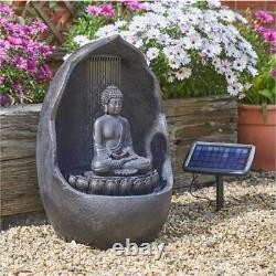 Fontaine d'eau hybride intelligent de jardin Buddha alimentée par l'énergie solaire