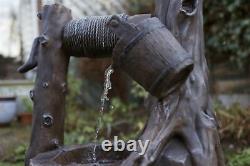 Fontaine d'eau solaire rustique en brique pour extérieur avec batterie de secours de Gardenwize