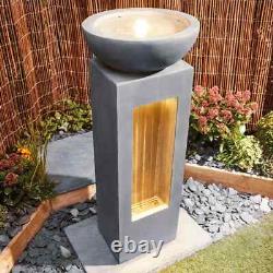 Fontaine d'extérieur à LED Serenity Cascade Garden Water Feature Décor de patio NOUVEAU