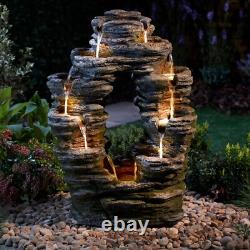 Fontaine de Jardin LED à Eau Cascadante Double Face Serenity 79cm NOUVEAU