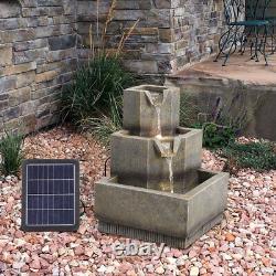 Fontaine de Jardin avec Éclairage LED, Statues Intérieures et Extérieures, Solaire U