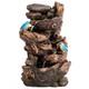 Fontaine De Jardin Avec Lumières Led Tronc D'arbre Sérénité 63cm De Haut Avec Pompe