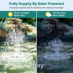 Fontaine de bassin solaire Biling 35W avec pompe à eau 1500L/H et batterie de 2600mAh