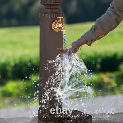 Fontaine de colonne jardin robinet antique ornemental caractéristique d'eau sur pied patio 77 cm