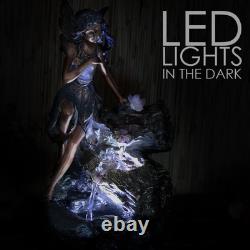 Fontaine de fée à cascade LED pour jardin, alimentée par le secteur, pour intérieur et extérieur