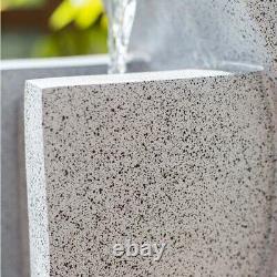Fontaine de jardin LED à colonne Kiso facile à utiliser en gris moderne