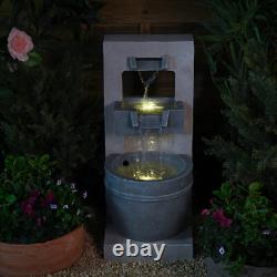 Fontaine de jardin Serenity Cascading Bowl avec éclairage LED 70 cm et pompe