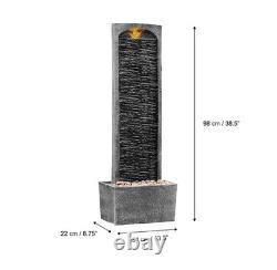 Fontaine de jardin Teamson Home avec lumières LED et pompe, grande fontaine de jardin