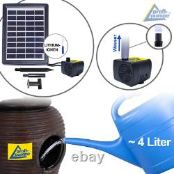 Fontaine de jardin à cascade alimentée par énergie solaire avec lumières LED