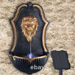 Fontaine de jardin à lion alimentée par énergie solaire avec LED Fontaine de jardin à lion alimentée par énergie solaire avec LED