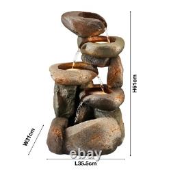 Fontaine de jardin autoportante Serenity Tumbling Rock Cascade de 61 cm