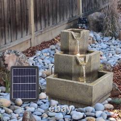 Fontaine de jardin avec éclairage LED, statues d'intérieur et d'extérieur, solaire U