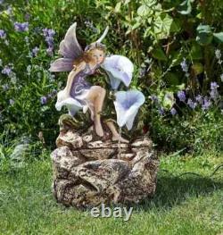 Fontaine de jardin décorative alimentée par énergie solaire, statue décorative, ornement 45 cm