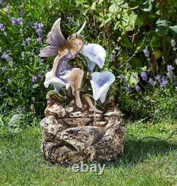 Fontaine de jardin décorative alimentée par énergie solaire, statue décorative, ornement 45 cm
