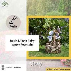 Fontaine de jardin décorative alimentée par énergie solaire, statue décorative, ornement 45 cm