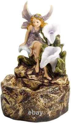Fontaine de jardin décorative alimentée par énergie solaire, statue décorative, ornement 45 cm