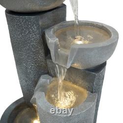 Fontaine de jardin électrique avec cascade d'eau extérieure