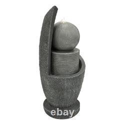 Fontaine de jardin électrique en ciment avec cascade d'eau extérieure