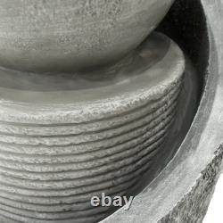 Fontaine de jardin électrique en ciment avec cascade d'eau extérieure