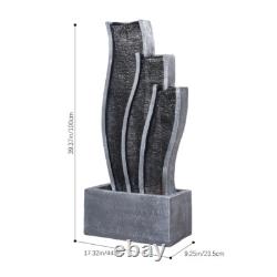 Fontaine de jardin électrique multi-styles avec LED, décoration de cascade extérieure