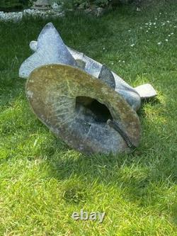 Fontaine de jardin en alliage ancien, poissons sauteurs, truite, saumon, grande taille 90 cm