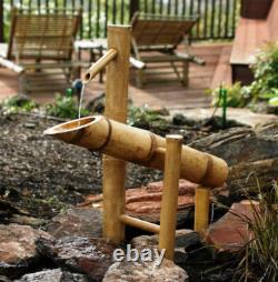 Fontaine de jardin en eau à bascule en bambou 12 Shishi-odoshi magnifiquement conçue