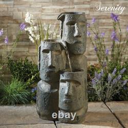 Fontaine de jardin extérieure Serenity Statue de tête d'île Cascade caractéristique d'eau 73 cm