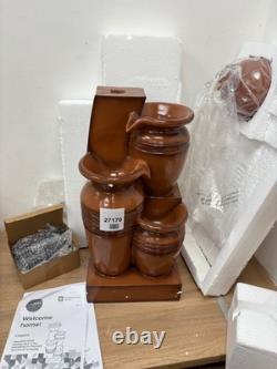 Fontaine de jardin extérieure alimentée par énergie solaire, urne à 4 niveaux en cascade Teamson