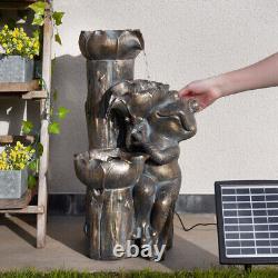 Fontaine de jardin intelligente alimentée par énergie solaire, baignoire à oiseaux extérieure, tous styles