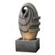 Fontaine De Jardin Moderne En Gris Avec Led Oval De Teamson Home, Avec Une Douce Lueur.