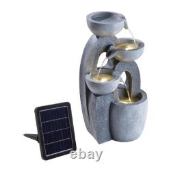 Fontaine de jardin ornée alimentée par énergie solaire avec statue lumineuse LED Royaume-Uni