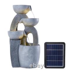 Fontaine de jardin ornée alimentée par énergie solaire avec statue lumineuse LED Royaume-Uni